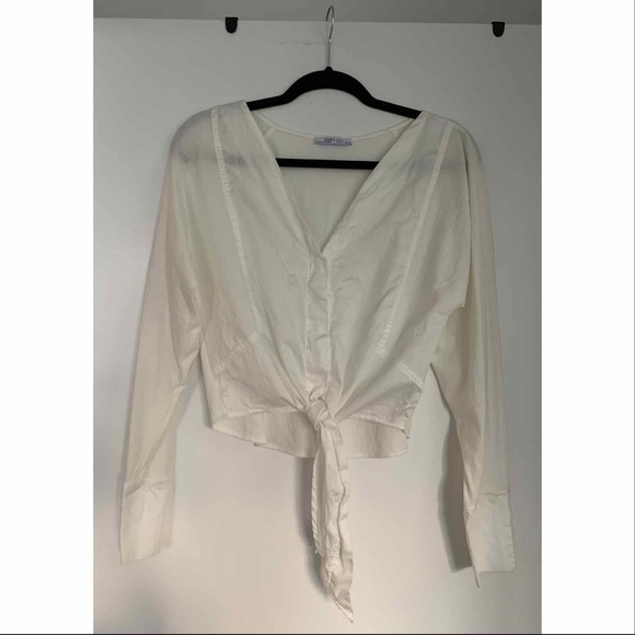 Zara tie up blouse - Picture 1 of 4